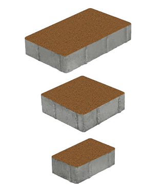 Тротуарная плитка СТАРЫЙ ГОРОД - Стандарт Оранжевый, комплект из 3 видов плит