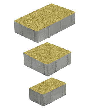 Тротуарная плитка СТАРЫЙ ГОРОД - Гранит Желтый, комплект из 3 видов плит