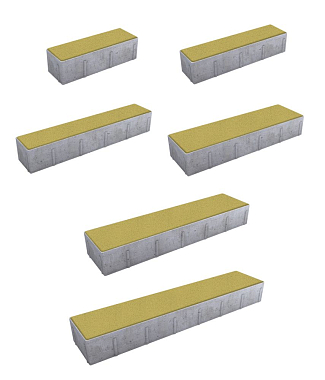 Тротуарная плитка ПАРКЕТ - Стандарт Желтый, комплект из 6 видов плит